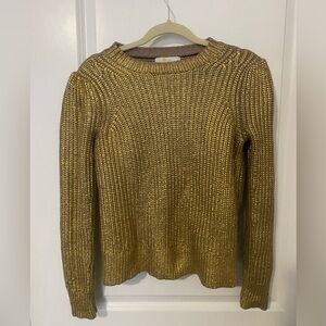 Boden Metallic Gold Women's Sweater Sz S EUC